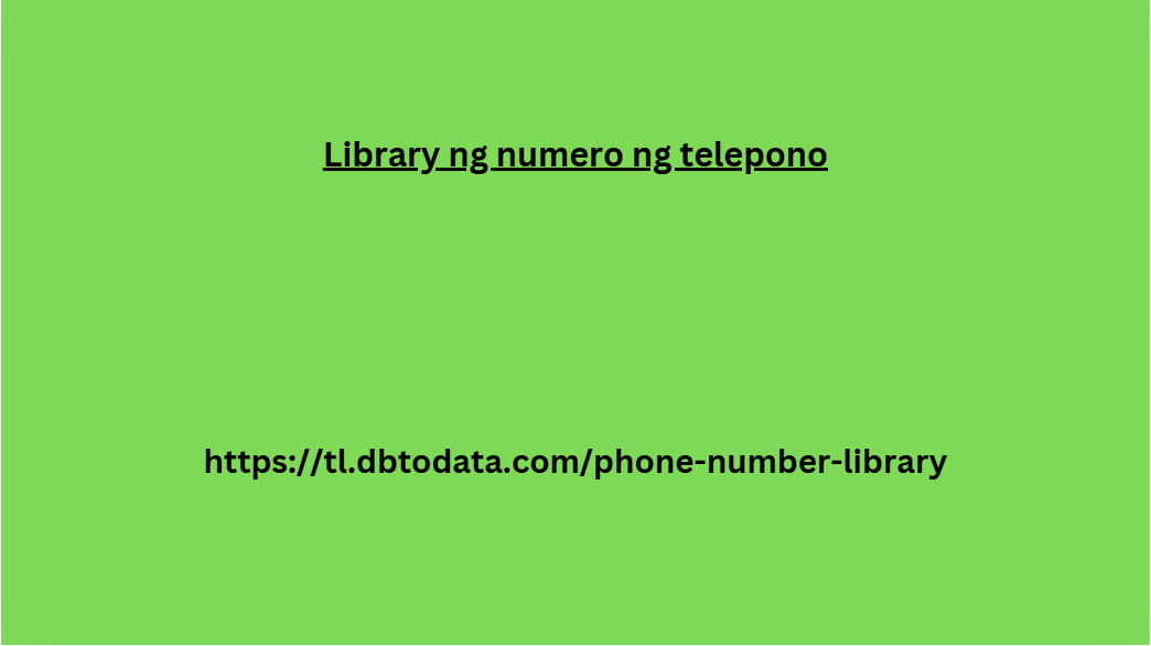 Library ng numero ng telepono 