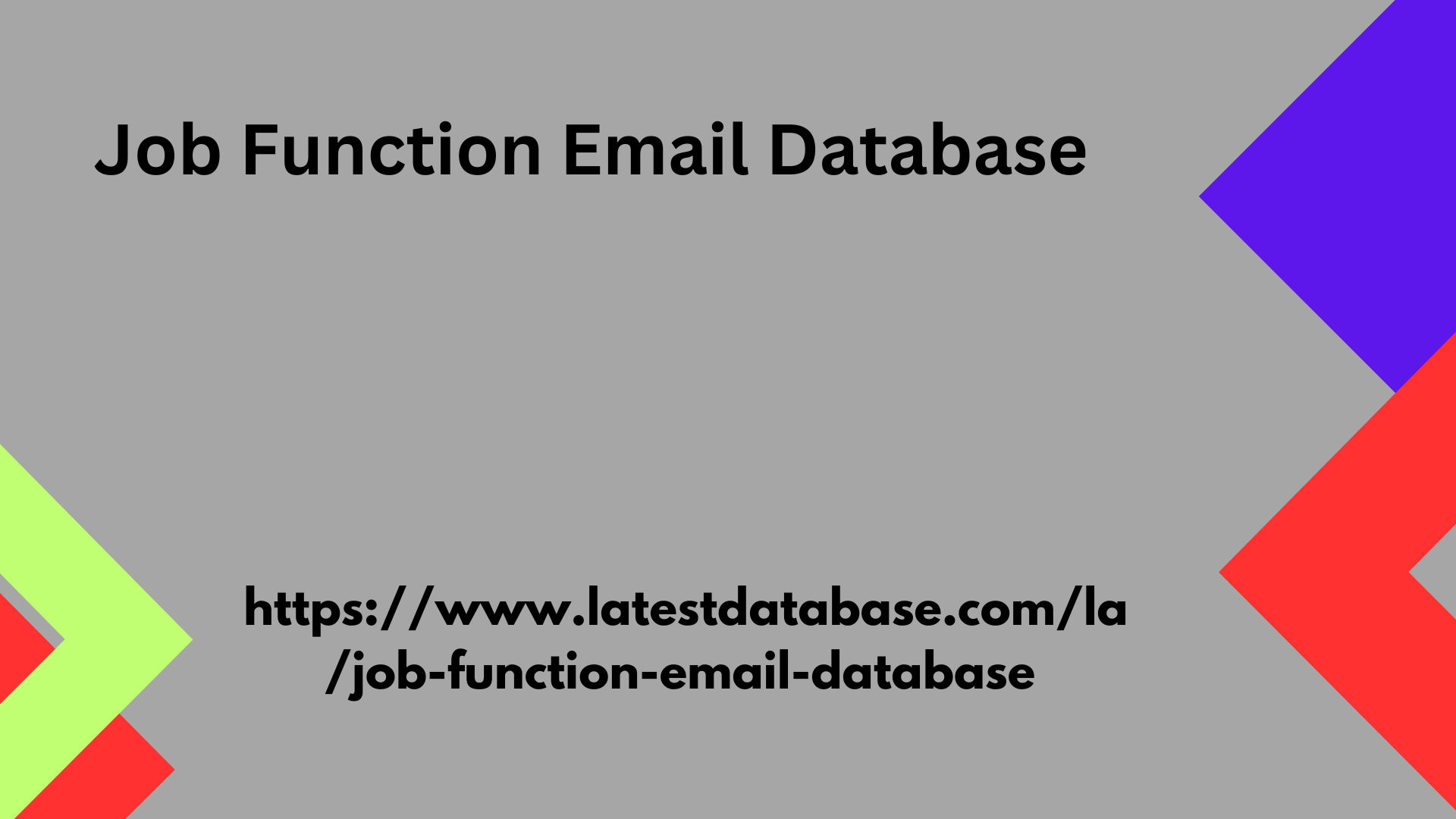 Job Function Email Database